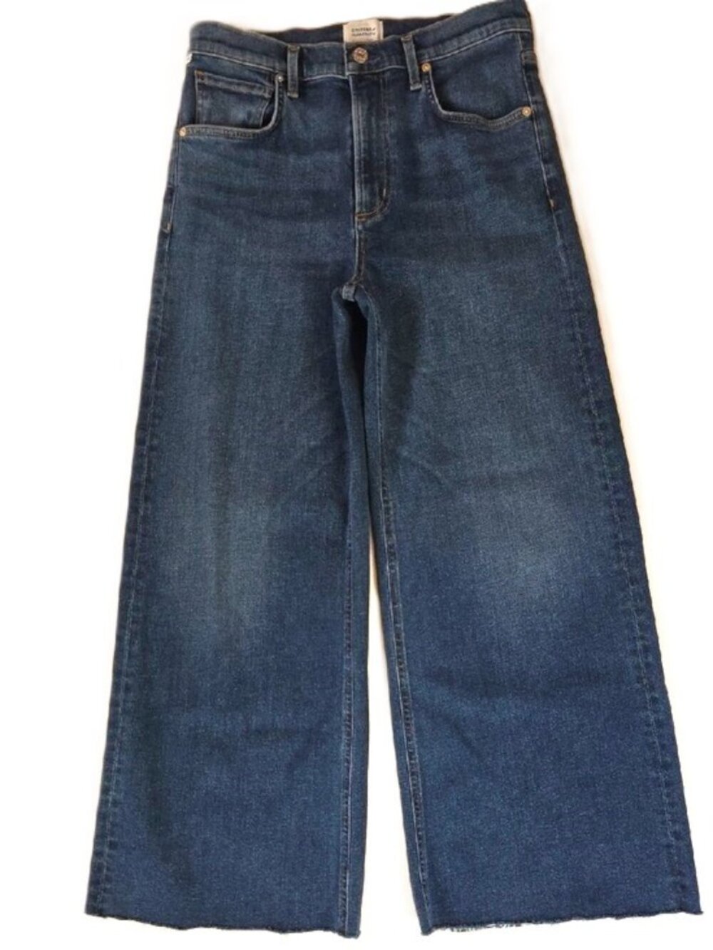 NWOT $248 CITIZENS OF HUMANITY LYRA WIDE LEG CROP RAW HEM JEANS#2 IN AMBRY W27 - Picture 3 of 10